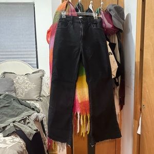 Abercrombie ultra high rise black flair jeans
